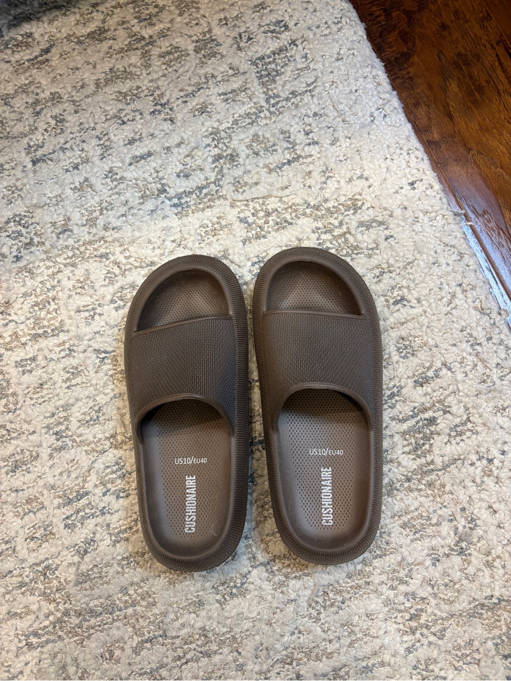 Cushionaire Women's Brown Slip-On Slide Sandals